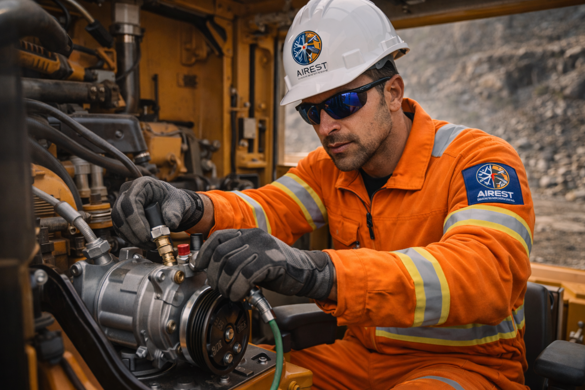 Técnico HVAC en maquinaria pesada